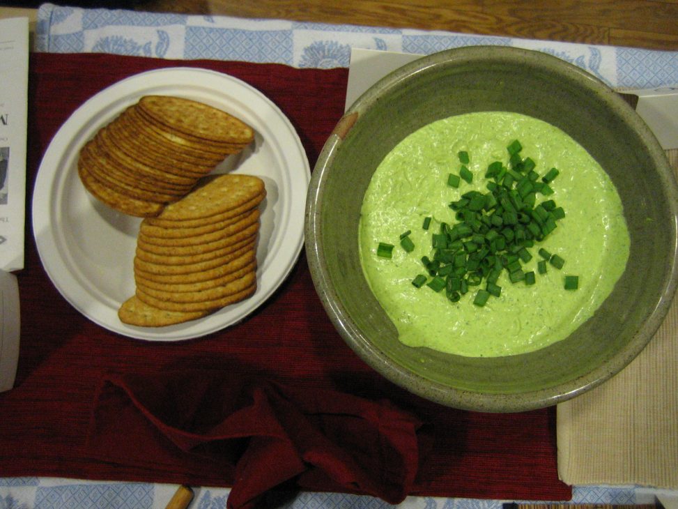 Green onion cream cheese dip and crackers Photos from Chris Hardie