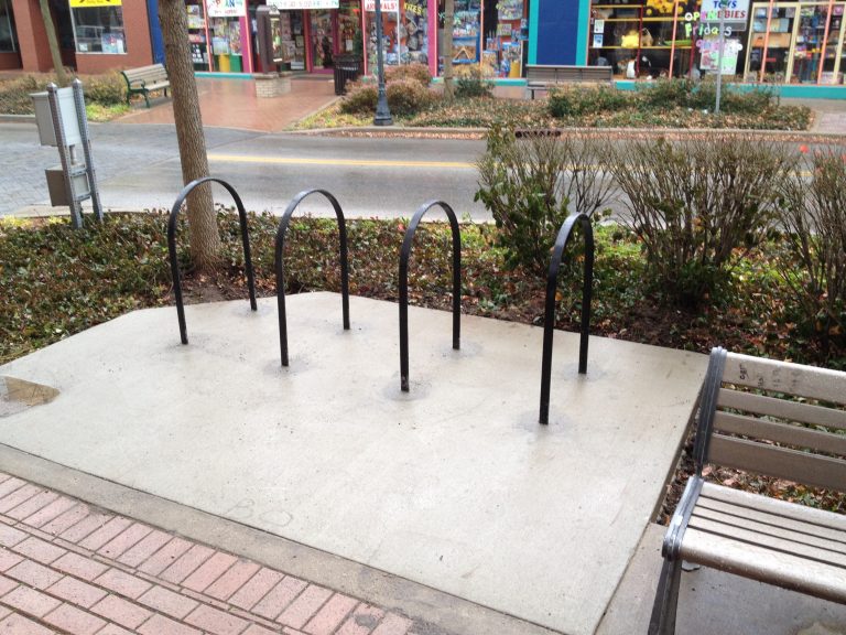 Bike racks, installed Photos from Chris Hardie